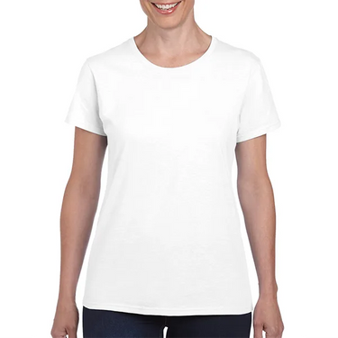 gildan female white T front — Gildan Women's - Cotton Tee Shirt Blank for Printing for DTG & DTF printers
